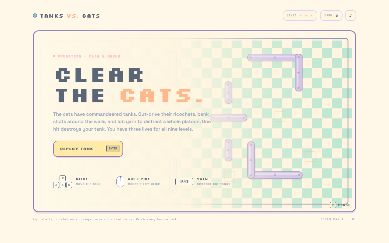 Tanks vs. Cats browser game