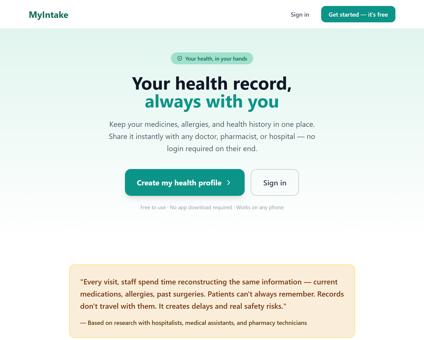 MyIntake