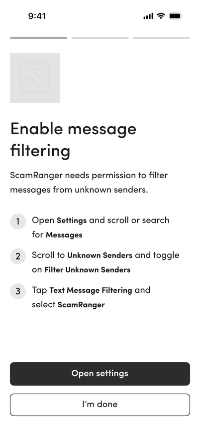 Lo-fi message filtering setup